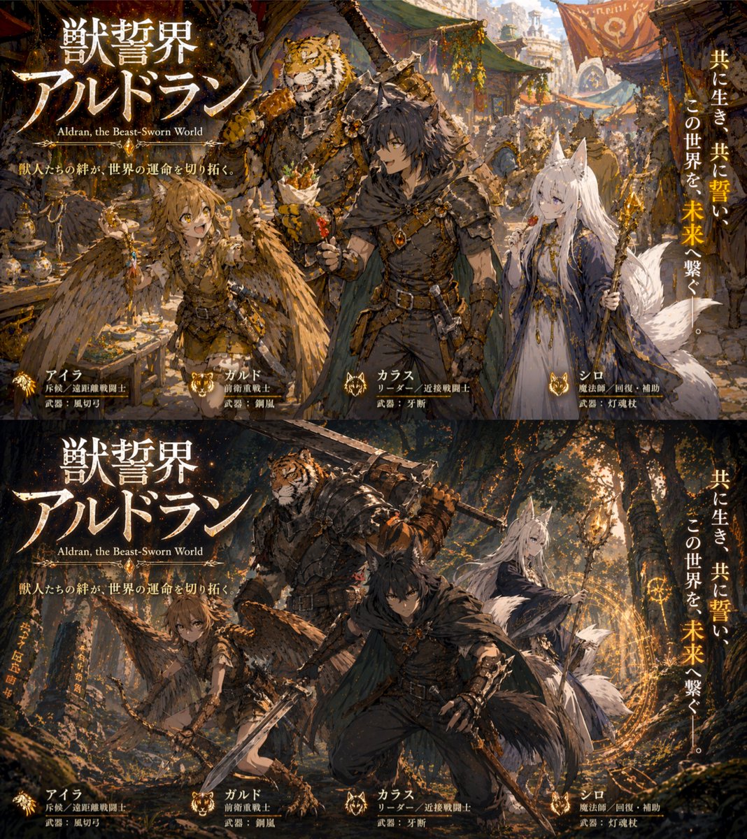 双联画幅 RPG 概念艺术