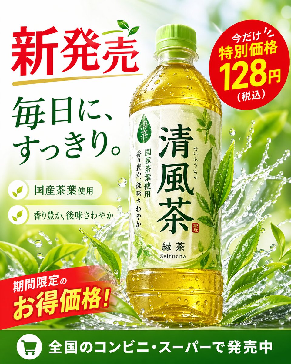 绿茶瓶广告海报