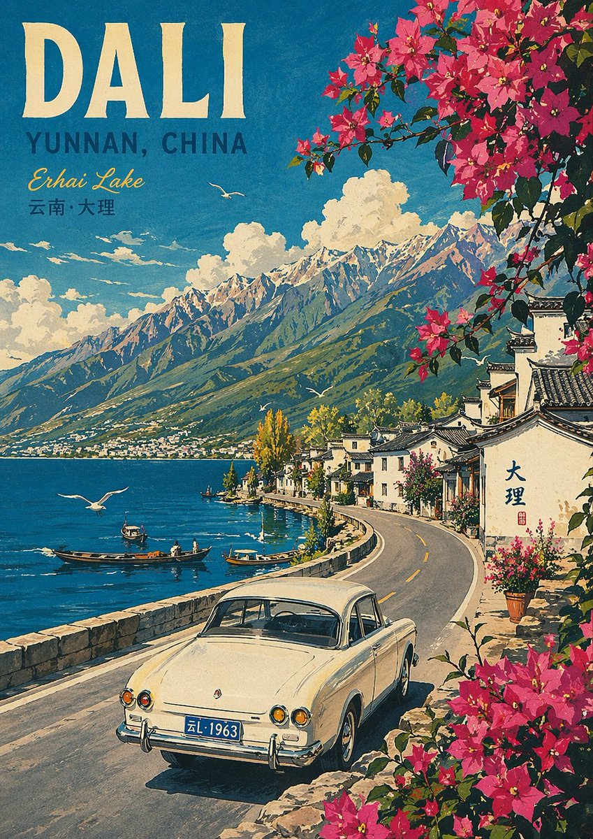 复古旅行海报插画 2