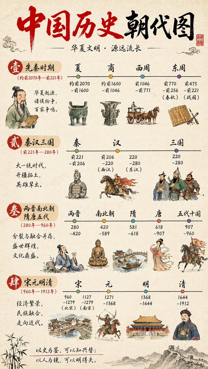 中国历史时间轴信息图