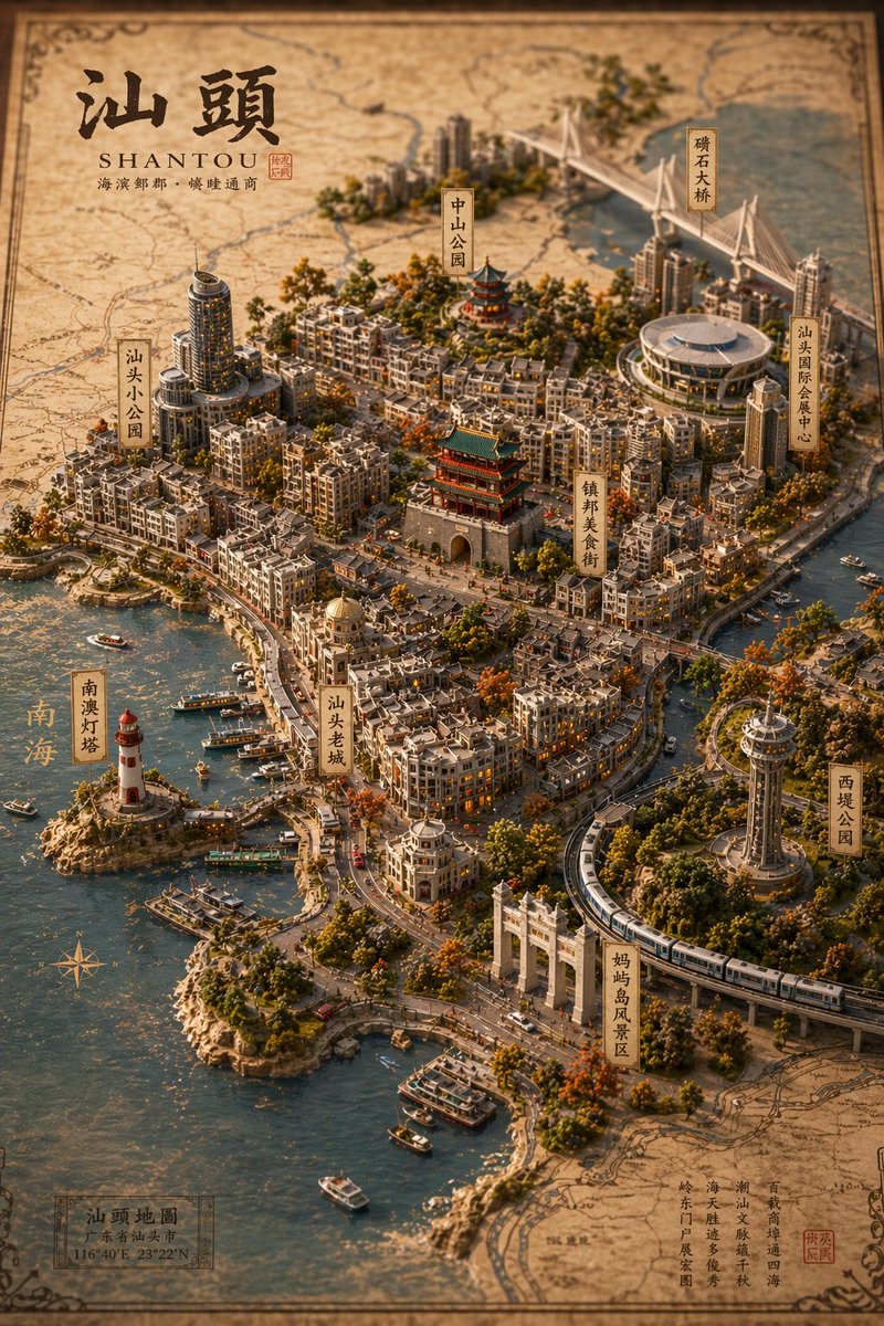 复古 3D 微型城市地图