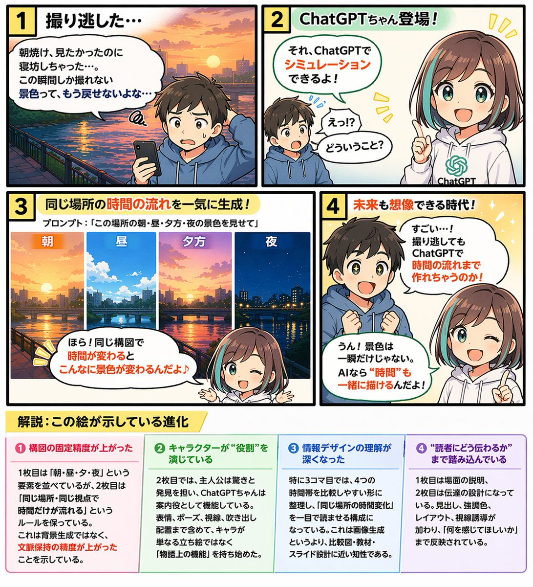 带信息图表的4格教育漫画