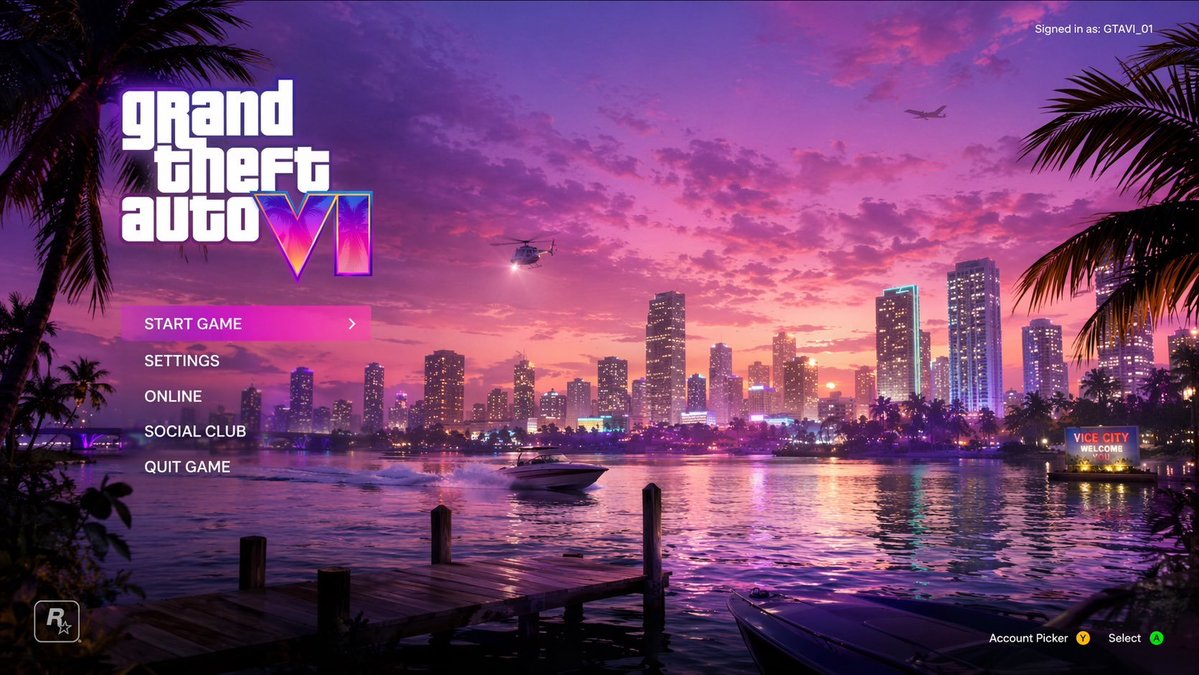 Vice City 风格游戏菜单模型