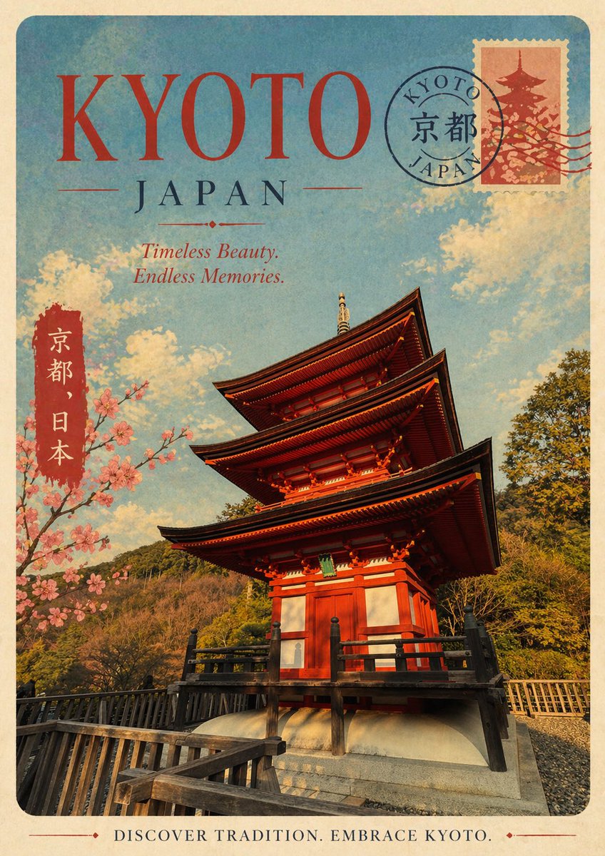 レトロな京都旅行ポスター