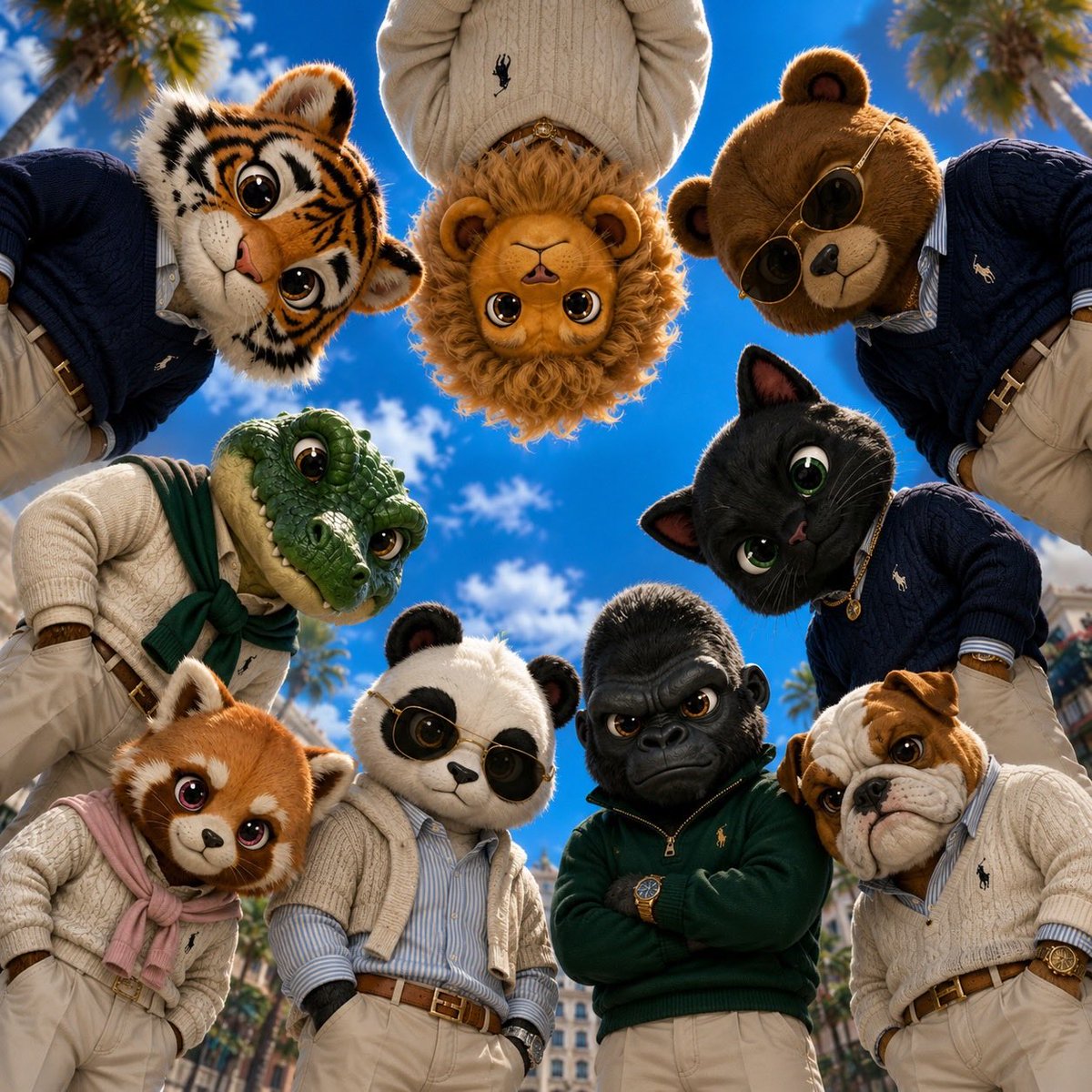 ソーシャルメディア投稿 - 可愛い動物のラグジュアリーファッション